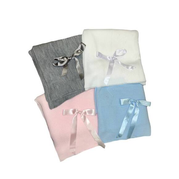 NEW JULIANA baby textured detail blanket in grey